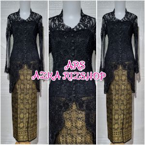 set kebaya pesta kebaya merak kerah sunda + rok plisket songket