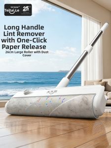 TEITEIRO | Long Handle Large Roller Cat Hair Remover Sticky Roll with Easy Peel Off Sheets