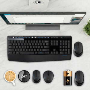 Logitech | Splash-Resistant Quiet Wireless Keyboard and Mouse Set