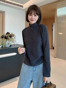 High-end New Winter Fashion Warm Mock Neck T-shirt