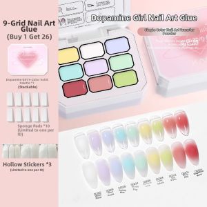 Kasi | Blush Gradient Grid Design Gel Nail Art High Saturation Concealing