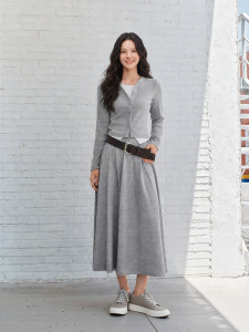 Semir | Womens Autumn Round Neck Elastic Waist Versatile Slimming Two-piece Set
