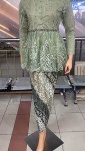 DC Tunik Hymna / Busui Friendly / Resleting Depan Kebaya Kutu Baru Remaja / Brokat Mix Full Payet di bagian Dada / Seragaman Pesta / Keluarga Family Bridesmaid