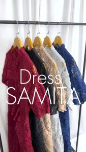 ALMO FASHION [MC] - Longdress Samita / Dress Wanita / Gaun Pesta Wanita Mewah Elegant Terbaru Dress / Baju Dress Wanita Model Terbaru / Baju Kondangan Wanita Modern / Baju Dres Wanita / Dress Brukat Wanita / Dress Wanita Kekinian