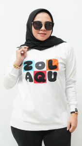 KAOS ZOLAQU TERBARU 2024 FASHION WANITA LENGAN PANJANG JUMBO KEKINIAN OFFICIAL RESMI ZLQ PUTIH WHITE