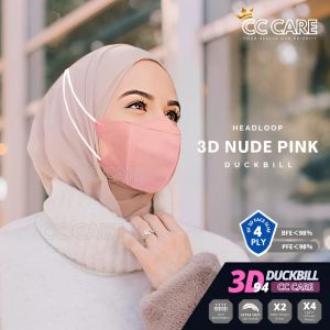 CC CARE Premium Head loop Duckbill Face Mask 4 Ply Hijab Adult Hijab 3D Face Mask