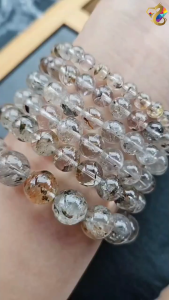 Premium Grade Pyrite Skeletal Herkimer Diamond Petroleum Quartz Bracelet