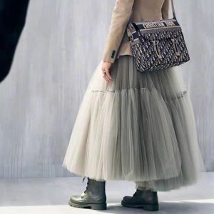 2023 Celebrity Same Heavy Industry Multi-Layer High Waist Bubble Skirt Female Big Swing Mid-Length Half Body Tulle Skirt Fairy Easiest for Match
