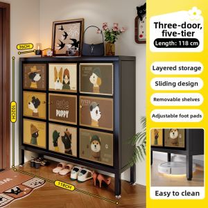 MEISD | Vintage Style Steel Shoe Storage Cabinet