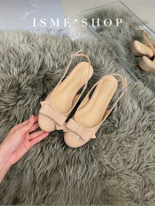 2025 New Butterfly Knot Sandals Summer round Head Sweet 5cm Heel Increase Soft Patent Leather Women Head Slippers Fashion Ballet Shoes