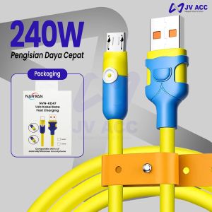 NANVAN NVN-KD47 KABEL DATA CHARGER COLOURFULL SILICONE MICRO USB / TYPE TIPE C FAST CHARGING
