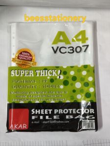 A4 VC307 Super Thick Sheet Protector File Bag with 100pcs Multi-ring Design Special Material and Longer Use.