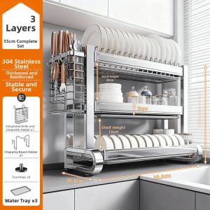 youqin | Stainless Steel Multifunctional Dish Drainer