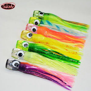 TAKEDO SP01 170mm 50g Big eyes Acrylic resin Octopus head fishing lure skirt Boat bait trolling bait offshore angling lure
