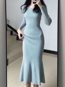 French Elegant Base Skirt Womens Coat Dress Slimming Beautiful Autumn Winter New Style Pear Shape Body Absolutely Beautiful Dress