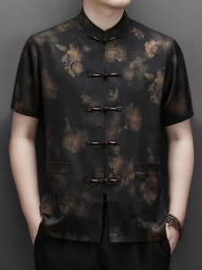 J&FO | Summer Thin Chinese Style Set for Men Short-sleeve Shirt Tang Jacket