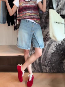 Váy Jeans Ống Thẳng Cạp Cao Cho Nữ Mùa Thu Mỏng Ôm Dáng Thời Trang Thường Ngày Quần Áo Công Sở Phong Cách Hàn Quốc