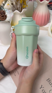 Oracasa 450ml/15oz Ceramic Liner Coffee Cup with Lid Flask Hot And Cold Tumbler