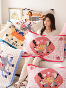 New Year Horse Pattern Eight Layer Pure Cotton Flannel Pillowcase Sweat Absorbent Breathable Single Person Pillow Cover