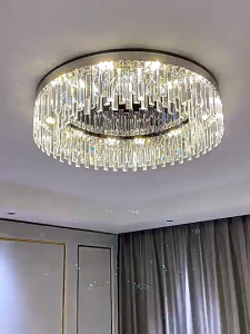 Modern Crystal Chandelier Ceiling Light Bedroom Tri Color Pendant Lamps For Living Room Drop Lights Dining Lamp