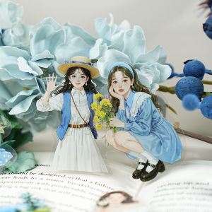 Romantic Scene Decoration Stickers PET Material Micro Wind And Sweet Punch out Handmade Card Scrapbooking Adhesive Decals