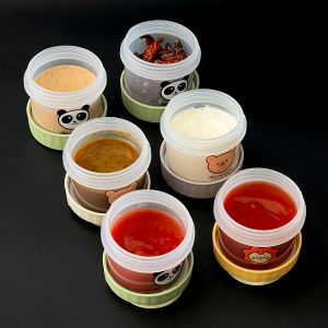 WORTHBUY 100ml Sauce Cup With Lid Portable Leak-proof Dipping Sauce Bowl Reusable Salad Dressing Container Kitchen Tableware