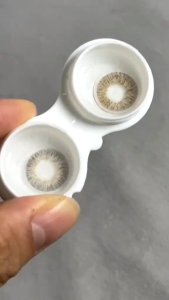 Eyeshare 1 cặp kính áp tròng nâu OMG nâu/xám/tím/xanh kính áp tròng nhỏ tặng kèm hộp đựng ống kính