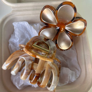 Kẹp Tóc Hoa Amber Large Size Dành Cho Nữ Kẹp Tóc Hình Cá Mập Sau Đầu Kẹp Tóc Hình Bướm in Mực Nước Hạt Giống Thời Trang Phụ Kiện Tóc