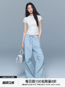 เสื้อยืดแขนสั้นผู้หญิง Trendkill Original Logo Rhinestone Shoulder เสื้อเชิ้ตแขนสั้นทรงเข้ารูปแบบสวมหัว