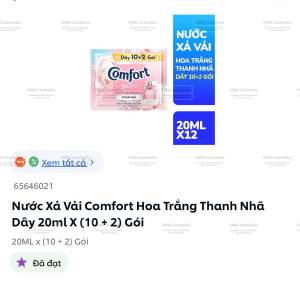 [Dây 12 Gói] Nước Xả Vải Comfort 20ml Đủ Mùi Nước Xả Comfort Dây Hàng Công Ty Đủ VAT