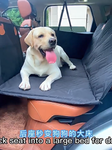 Lovinland Pet Dog Seat Cover for Back Seat  Extender Hard Bottom Car Seat Cover for Puppy Dog Hammock for Car Back Seat Pet Cover for Large Dog