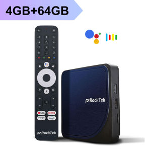 RockTek G2 4K Android TV 14 Stream Box with Netflix Google Certified Amlogic S905X4-K 4G64G Support DTS Dolby Audio Dolby Vision