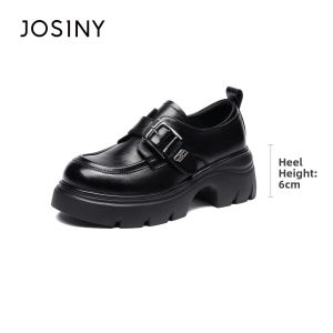 Josiny | Thick-soled Height-increasing Black Loafer