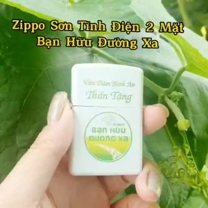 Bật Lửa Zippo Sơn Tĩnh Điện Bạn Hữu Đường Xa - Vạn Dặm Bình An Đời Số A-24 ( Tặng Kèm Đá Bấc)