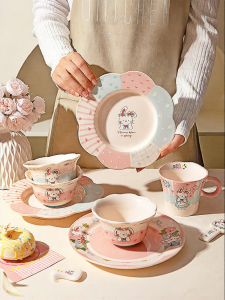 MODERN SWEETHOME | Cute Dishware Plate and Bowl Set for Individual Meals