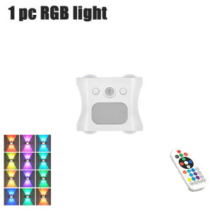 1/2/4 PCS RGB Motion Sensor Wall Light 3 Colors Remote Rechargeable Magnetic Night Lamp for Bedroom Hallway Stairs Closet Decor