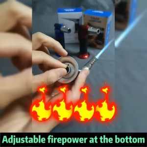 Torch Cigar Lighter Gas Blow Flame Gun Lighter Fluid Auto Ignition Jet Burner gas flame brazing gun tool Refillable jet torch Windproof lighter with safety switch for baked goods Kitchen Cooking Outdoor Camping BBQ