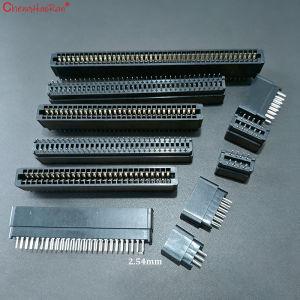 ChengHaoRan 2PCS 2.54mm Pitch 2-43Pin Edge Card Connector Slot Bus Socket Gold Finger Socket Doublerow Board Straight Pin Noears
