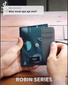 Dompet Pria & Wanita Lipat Cardholder Simple Robin Camouflage Blue