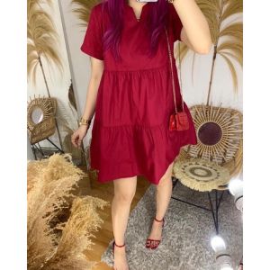 DRESS BABYDOLL IMLEK CNY TERBARU MERAH RED RUFFLE 115