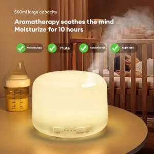 500ML Ultrasonic spray Air Humidifier Aroma Diffuser With 7 Colors LED Essential Oil Diffuser for Home Office Air Purifier Atomizer香薰扩散器/加湿器