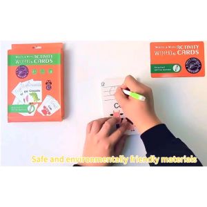 Learning Activity Cards Write and Wipe Numbers Words Board Erasable Flash Card with Pen