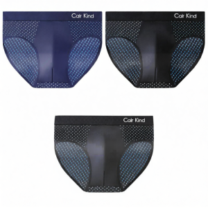 Ice Silk Breathable Mesh Triangle Underwear Mens Ultra-Thin Seamless Sporty Mid-Waist Briefs Youth Suitable Home Clothes