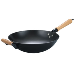 ZHONGFU | Non-Stick Coating-Free Cast Iron Wok for Gas and Induction Stoves