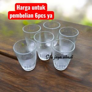 gelas kaca tebal 6pcs/gelas kopi/gelas polos/gelas kaca tebal kuat awet