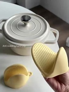 2PCS Silicone Oven Mitts Pinch Grips Soft Anti Scald Pot Handle Holders Heat Resistant Cooking Baking Kitchen Gloves Pair