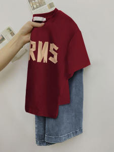 Slim Fit Cotton Short Sleeve Letter T-Shirt Womens Summer Fashionable Base Shirt Inner Wear Compact Stylish Top Waist