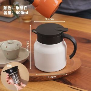 กระปุกเก็บความร้อนขนาดใหญ่ 316 สแตนเลส กระปุกชาแยกน้ำ กระปุกเก็บความร้อนสำหรับต้มชาแบบใหม่ปี 2025 กระปุกเก็บความร้อนแบบแยกน้ำชา