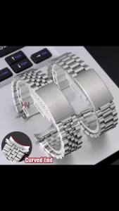 Stainless Steel Watch Band Curved End 18mm 20mm for Rolex Datejust for Seiko Folding Buckle Men Women Bracelet Watch Accessories