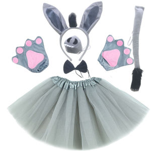 สัตว์ Donkey Headband Bowtie Tail ถุงมือกระโปรง Tutu อะนิเมะ Props วันเกิดฮาโลวีนคอสเพลย์เครื่องแต่งกายสําหรับเด็กผู้ใหญ่ชุด